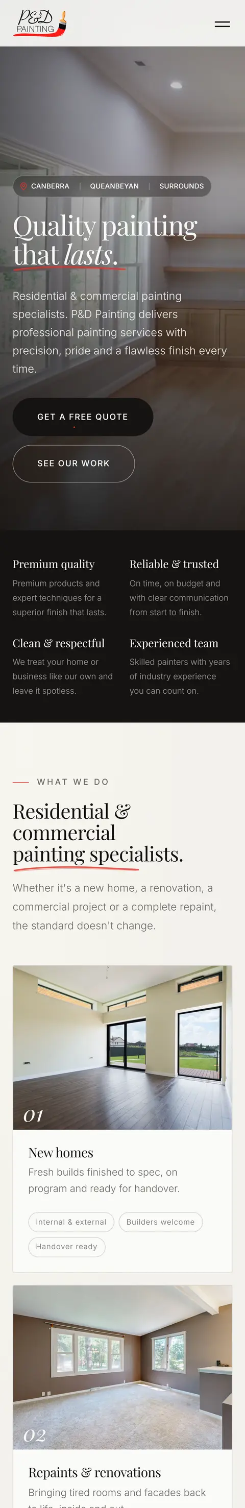 Residential and commercial painting, Canberra and Queanbeyan, mobile view