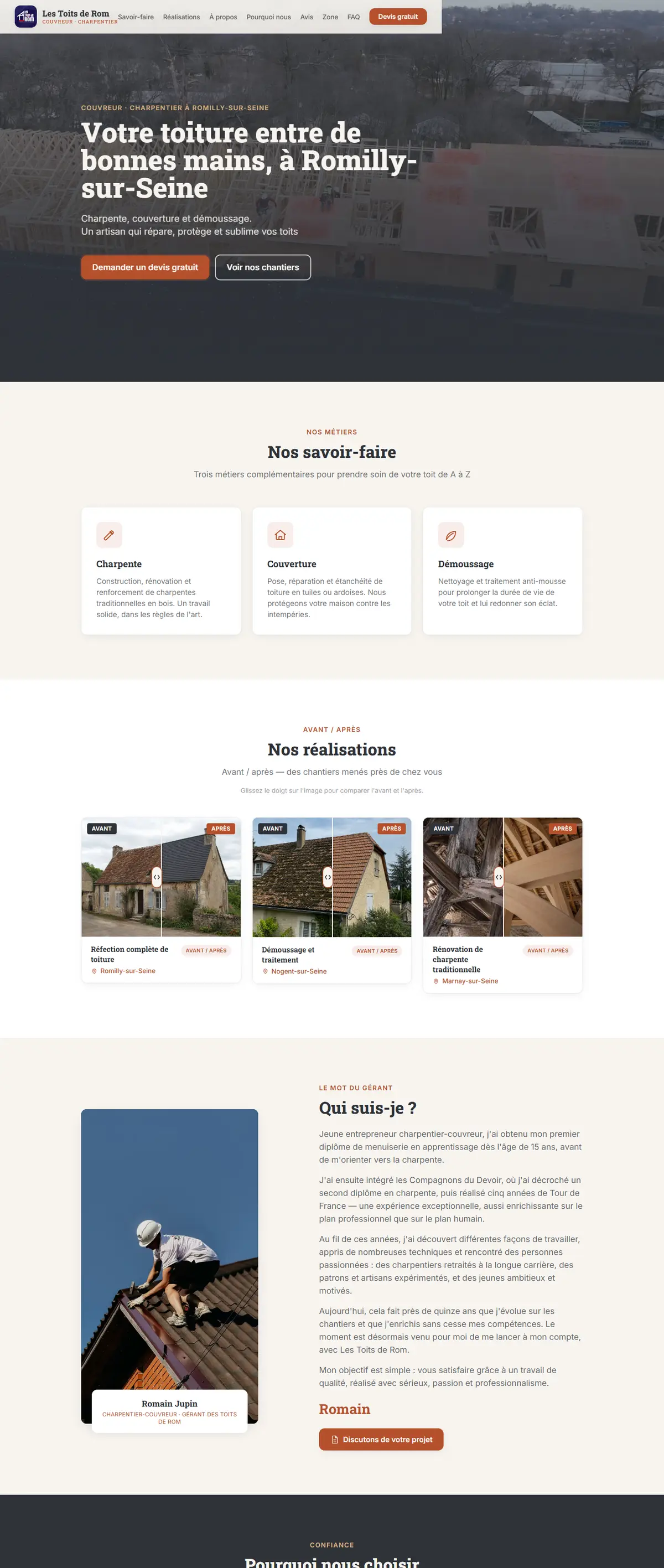Roofing and carpentry, Romilly-sur-Seine, Aube, desktop view